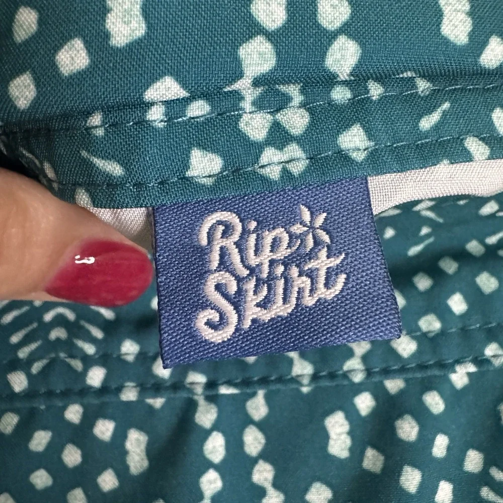 Ripskirt Hawaii Skirt Women's Large Teal Green Playa Ocean Print Wrap Beach‎ L
